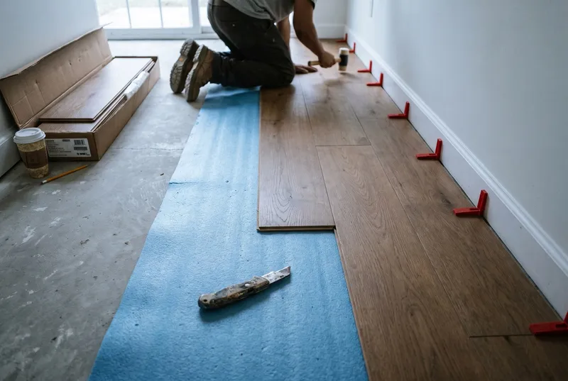 Engineered plank over slab (sample photo)