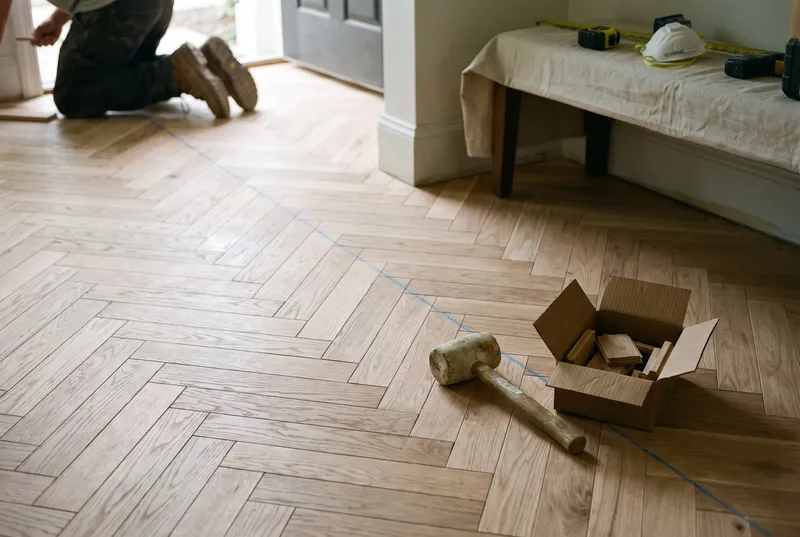 Herringbone entry floor (sample photo)